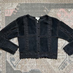 Gantos Vintage Black Suede Leather Jacket